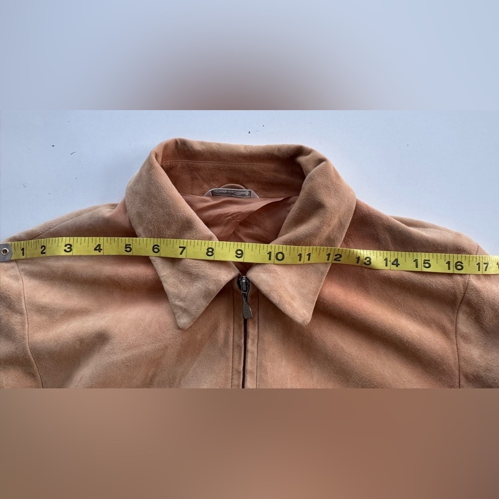 Max Mara Leather Suede Zip Up Chore Blazer Jacket Women’s Size 8 *Flaws - Picture 8 of 15